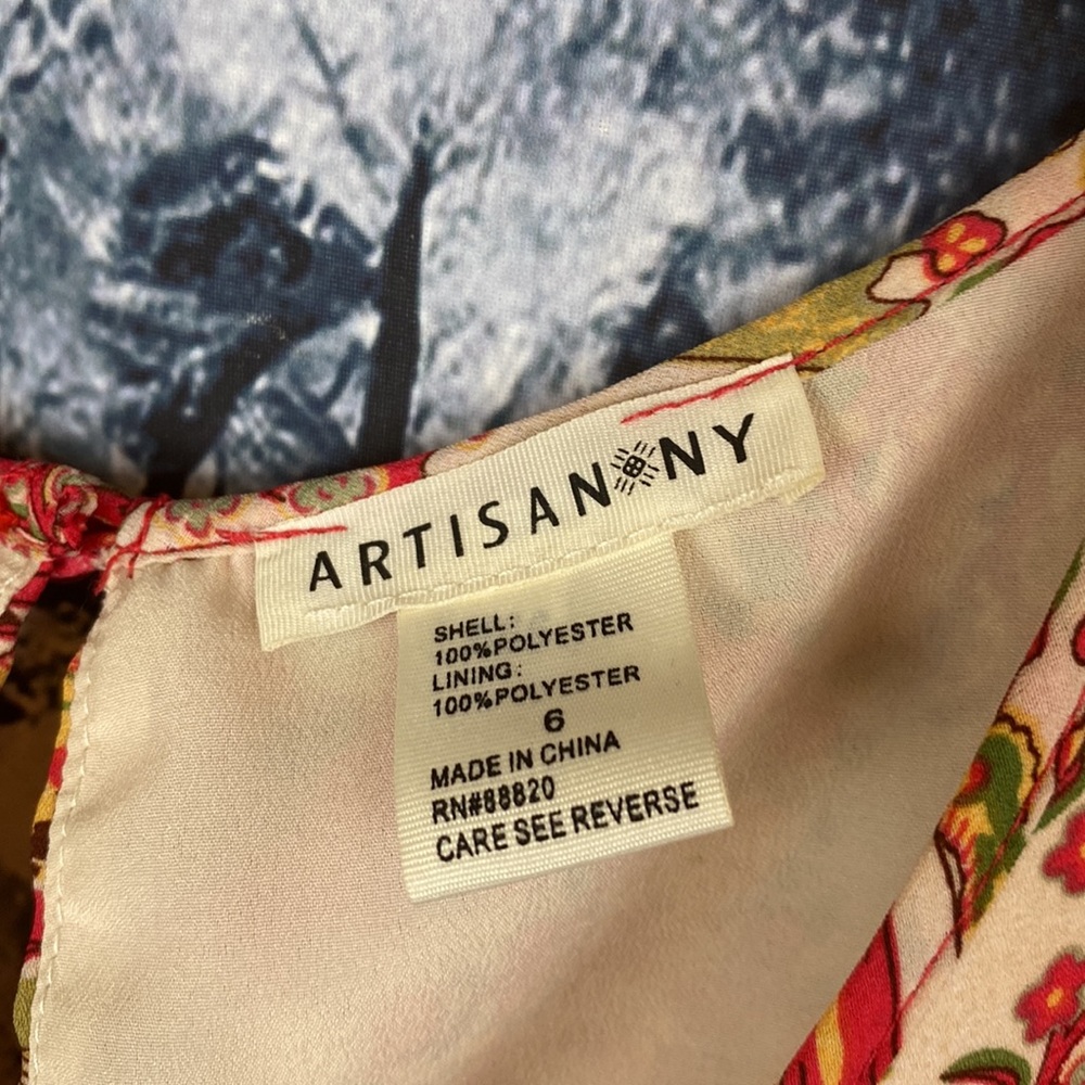 Artisan Floral Flowy Bright Multi Cottage core Dress - Picture 5 of 10